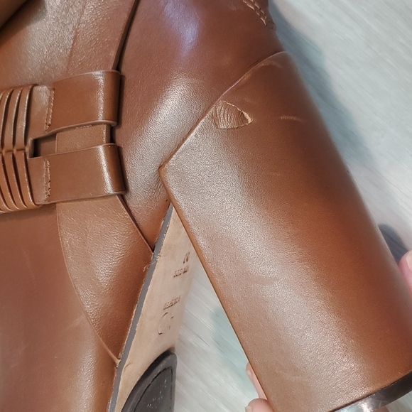 AD & DAUGHTERS Womens Anthropologie Mid Calf Heels Leather Booties shoes sz 6.5 - Picture 10 of 16